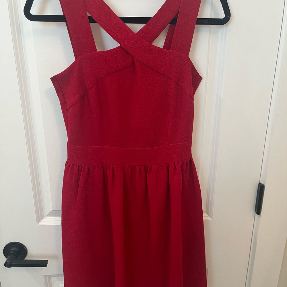 Red Cross-Back Mini Dress
